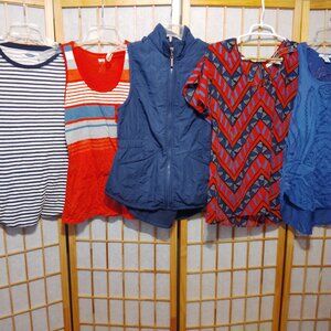 LOT OF 5/$20 WOMENS TOPS SHIRTS BLOUSES VEST OLD NAVY LEVIS BRIT & BRIDLE~SIZE S